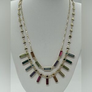 Rachel Roy Multi Chain Crystal Rhinestone Necklace